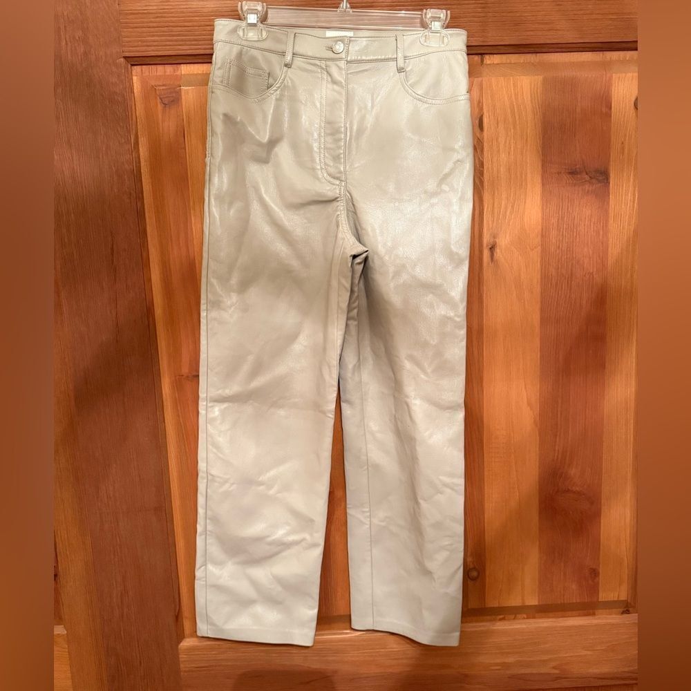 Wilfred Light Beige Straight leather Leg Jeans